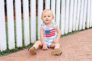 American Flag Gingham Bubble - Lil Cactus-Boys One-Piece-Simply Blessed Children's Boutique