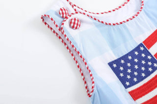 American Flag Gingham Bubble - Lil Cactus-Boys One-Piece-Simply Blessed Children's Boutique