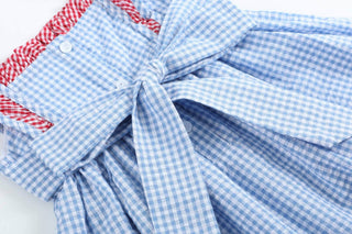 American Flag Gingham Ruffle Dress - Lil Cactus-Girls Dresses-Simply Blessed Children's Boutique