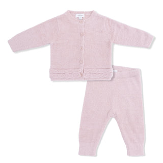 Angel Dear Chenille Cardigan Set – Blush Pink - Simply Blessed Children's Boutique