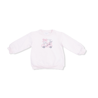 Angel Dear Toddler Pink French Terry Oversized Golf Sweatshirt-Girls Sweatshirt/Pullover-Simply Blessed Children's Boutique