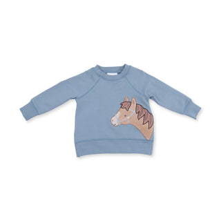 Angel Dear Blue Horse Head Raglan Sweatshirt-Boys Sweatshirt/Pullover-Simply Blessed Children's Boutique