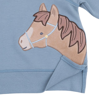 Angel Dear Blue Horse Head Raglan Sweatshirt-Boys Sweatshirt/Pullover-Simply Blessed Children's Boutique