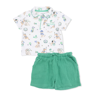 Angel Dear Country Club Dogs Polo and Short Set