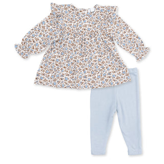 Angel Dear Hazel Floral Ruffle Tunic and Legging Outfit-Girls Outfit Sets-Simply Blessed Children's Boutique