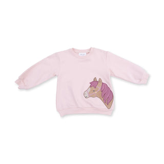 Angel Dear Pink Horse Head Oversized Sweatshirt-Girls Sweatshirt/Pullover-Simply Blessed Children's Boutique