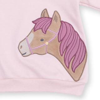 Angel Dear Pink Horse Head Oversized Sweatshirt-Girls Sweatshirt/Pullover-Simply Blessed Children's Boutique