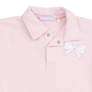 Angel Dear Bow Appliqué Polo Dress and Legging Outfit-Girls Outfit Sets-Simply Blessed Children's Boutique