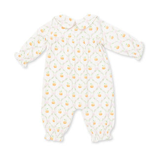 Angel Dear Pretty Pumpkin Trellis Smocked Romper-Girls One-Piece-Simply Blessed Children's Boutique