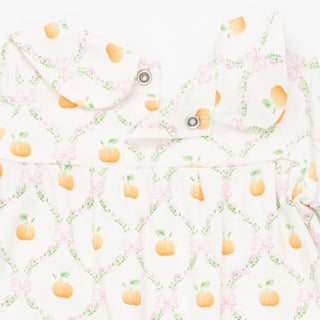 Angel Dear Pretty Pumpkin Trellis Smocked Romper-Girls One-Piece-Simply Blessed Children's Boutique