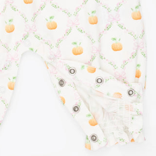 Angel Dear Pretty Pumpkin Trellis Smocked Romper-Girls One-Piece-Simply Blessed Children's Boutique
