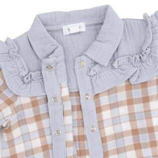Angel Dear Western Plaid Loretta Top-Girls Long Sleeve Shirts-Simply Blessed Children's Boutique