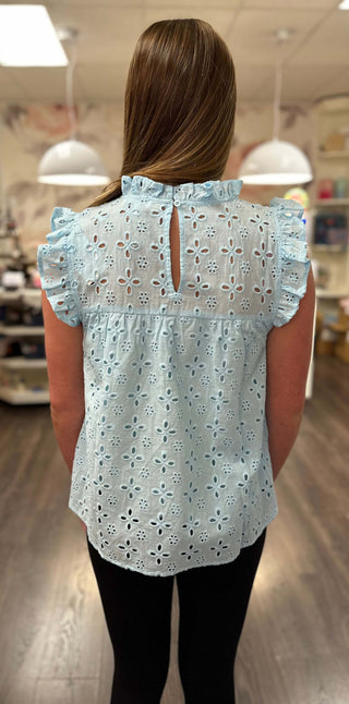 Mom & Me Blue Bianca Eyelet Dress or Tank