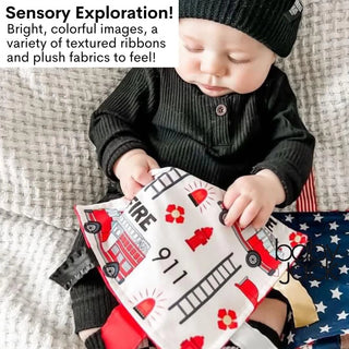 Firetruck Crinkle Tag Square 8x8 - Teach at Home Toy-Toys-Simply Blessed Children's Boutique
