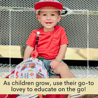 Firetruck Crinkle Tag Square 8x8 - Teach at Home Toy-Toys-Simply Blessed Children's Boutique
