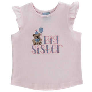Bailey Boys Big Sister Tee with Teddy Bear Design-Girls Short Sleeve Shirts-Simply Blessed Children's Boutique