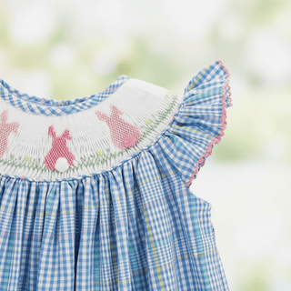 Bailey Boys Cottontails Girls Easter Smocked Bishop Dress-Girls Dresses-Simply Blessed Children's Boutique