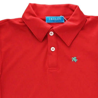 Bailey Boys Harry Long Sleeve Performance Polo- Red - Simply Blessed Children's Boutique