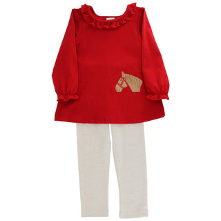Bailey Boys Pony Pals Red Tunic with Khaki Pants Set-Misc.-Simply Blessed Children's Boutique
