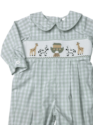 Banana Split Kids Noah's Ark Smocked Boys Romper-Boys One-Piece-Simply Blessed Children's Boutique