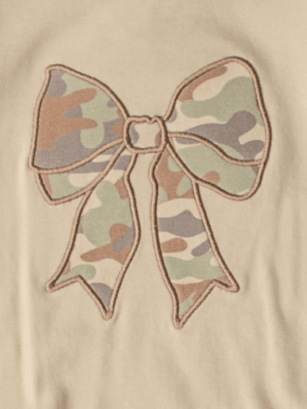 Banana Split Girls Long Sleeve Camoflauge Bow Bubble-Infants-Simply Blessed Children's Boutique
