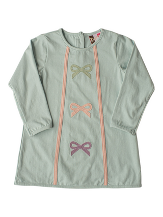 Banana Split Girls Long Sleeve Light Blue Maci Dress with Pastel Bows-Girls Dresses-Simply Blessed Children's Boutique
