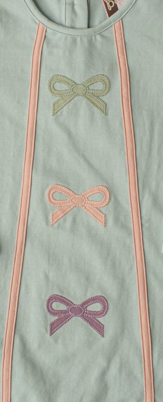 Banana Split Girls Long Sleeve Light Blue Maci Dress with Pastel Bows-Girls Dresses-Simply Blessed Children's Boutique