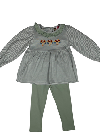Banana Split Kids Girls Thanksgiving Turkey Tunic and Legging Set