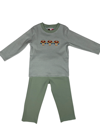 Banana Split Kids Boys Thanksgiving Turkey Shirt and Pants Set