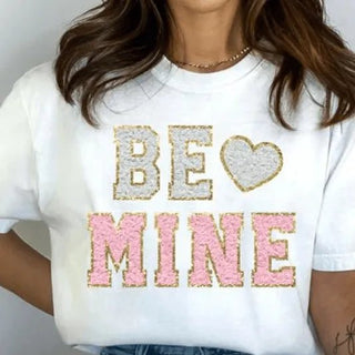 Be Mine Faux Patch T-Shirt-Misc.-Simply Blessed Children's Boutique
