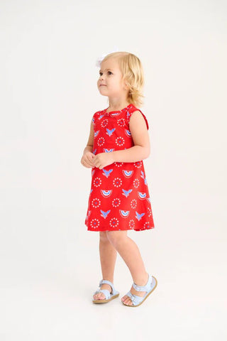 Beaufort Bonnet Polly Play Dress – Patriotic Star Spangled Swag-Girls Dresses-Simply Blessed Children's Boutique