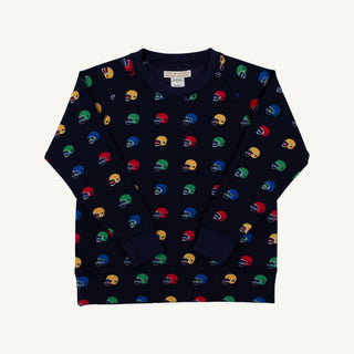 Cassidy Comfy Boys Crewneck (French Terry) - Hut!/Nantucket Navy by The Beaufort Bonnet Company-Boys Sweatshirt/Pullover-Simply Blessed Children's Boutique