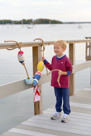 Cassidy Comfy Crewneck - Richmond Red and Nantucket Navy Stripe from The Beaufort Bonnet Company
