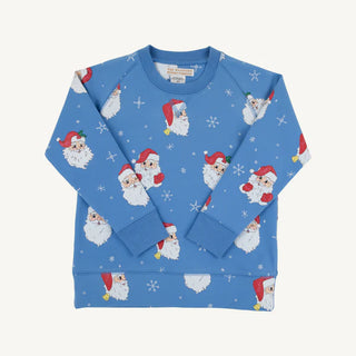 Cassidy Comfy Crewneck – Dear Santa/Barbados Blue by The Beaufort Bonnet Company