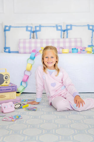 Girls Cassidy Comfy Crewneck – Palm Beach Pink/Buckhead Blue/Lauderdale Lavender/Hearts | The Beaufort Bonnet Company