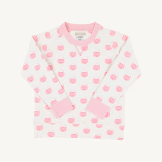 Cassidy Comfy Crewneck – Vintage-Prep Pumpkin Pails (Sandpearl Pink) From The Beaufort Bonnet Company