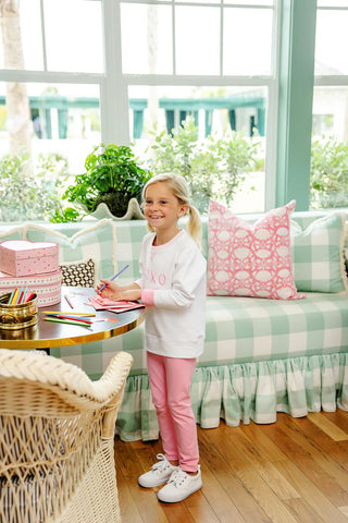 Girls Cassidy Comfy Crewneck – Worth Ave White/Palm Beach Pink/Hamptons Hot Pink/ XOXO | The Beaufort Bonnet Company