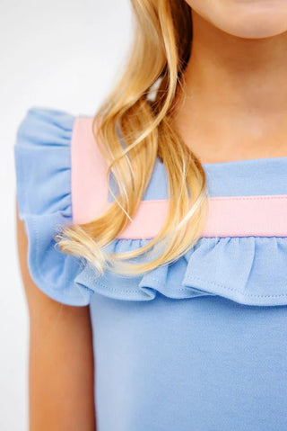 Darla Day Top – Sarasota Sky/Sandpiper Pink | The Beaufort Bonnet Company - Simply Blessed Children's Boutique