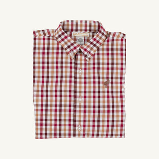 Dean`s List Dress Shirt - Easton Pond Plaid/Gray Bay Brown by The Beaufort Bonnet Company - Simply Blessed Children's Boutique