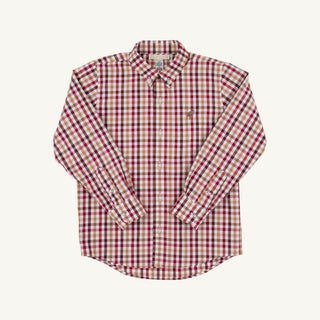 Dean`s List Dress Shirt - Easton Pond Plaid/Gray Bay Brown by The Beaufort Bonnet Company - Simply Blessed Children's Boutique