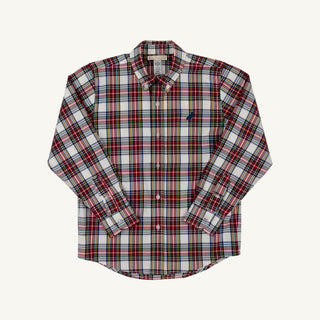 Dean's List Dress Shirt - Paris Pike Plaid/Nantucket Navy by The Beaufort Bonnet Company-Boys Long Sleeve Shirts-Simply Blessed Children's Boutique