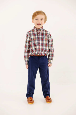 Dean's List Dress Shirt - Paris Pike Plaid/Nantucket Navy by The Beaufort Bonnet Company-Boys Long Sleeve Shirts-Simply Blessed Children's Boutique