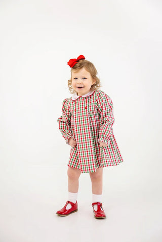 Della Marie Dress - Richmond Red and Kiawah Kelly Green Gingham/Worth Ave White by The Beaufort Bonnet Company-Girls Dresses-Simply Blessed Children's Boutique