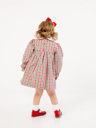 Della Marie Dress - Richmond Red and Kiawah Kelly Green Gingham/Worth Ave White by The Beaufort Bonnet Company-Girls Dresses-Simply Blessed Children's Boutique