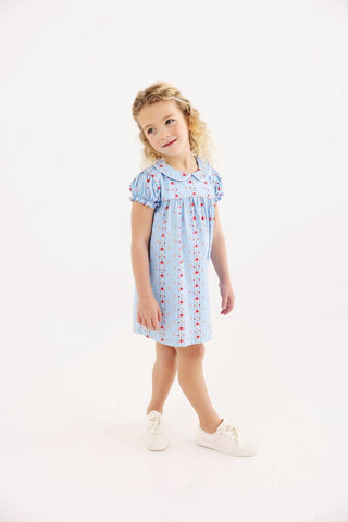 Holly Day Dress - First Day Flowers/Worth Ave White/Richmond Red by The Beaufort Bonnet Company-Girls Dresses-Simply Blessed Children's Boutique