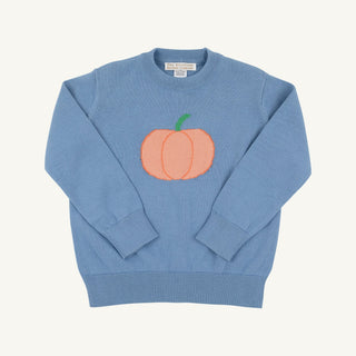 Isaac's Intarsia Sweater - Barrington Blue/Pumpkin by The Beaufort Bonnet Company - Simply Blessed Children's Boutique