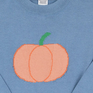 Isaac's Intarsia Sweater - Barrington Blue/Pumpkin by The Beaufort Bonnet Company - Simply Blessed Children's Boutique