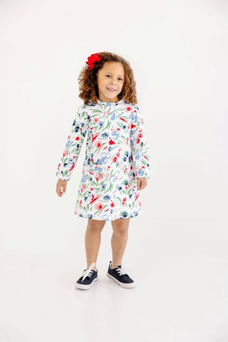 Lizzie`s Luxe Leisure Dress - Fair St Floral by The Beaufort Bonnet Company - Simply Blessed Children's Boutique
