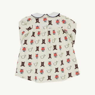 Long Sleeve Banks Bow Dress - Happy Hunting/Worth Ave White/Nantucket Navy by The Beaufort Bonnet Company - Simply Blessed Children's Boutique
