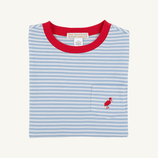 Long Sleeve Carter Crewneck - Barrington Blue Stripe/Richmond Red by The Beaufort Bonnet Company - Simply Blessed Children's Boutique